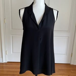 Fifteen Twenty black silk cutaway shoulder blouse